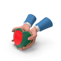 Bangladesh Country Heart Flag Hold In Hands PNG & PSD Images