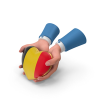 Belgium Country Heart Flag Hold in Hands PNG & PSD Images