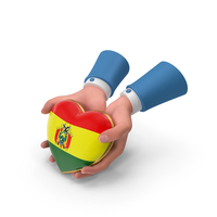 Bolivia Country Heart Flag Hold in Hands PNG & PSD Images