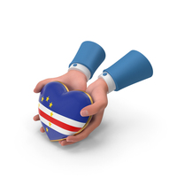 Cabo Verde Country Heart Flag Hold in Hands PNG & PSD Images