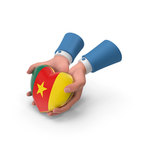 Cameroon Country Heart Flag Hold In Hands PNG & PSD Images
