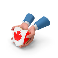 Canada Country Heart Flag Hold In Hands PNG & PSD Images