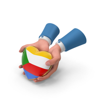 Comoros Country Heart Flag Hold in Hands PNG & PSD Images