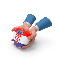 Croatia Country Heart Flag Hold in Hands PNG & PSD Images