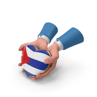 Cuba Country Heart Flag Hold in Hands PNG & PSD Images