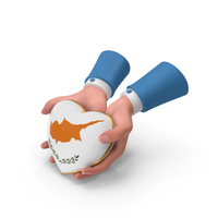 Cyprus Country Heart Flag Hold in Hands PNG & PSD Images