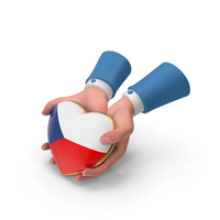 Czech Republic Country Heart Flag Hold in Hands PNG & PSD Images
