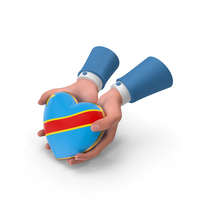 Democratic Republic of the Congo Country Heart Flag Hold in Hands PNG & PSD Images