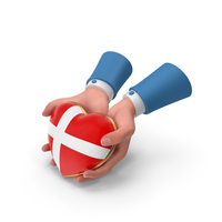 Denmark Country Heart Flag Hold In Hands PNG & PSD Images