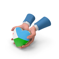 Djibouti Country Heart Flag Hold In Hands PNG & PSD Images