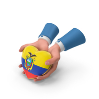 Ecuador Colombia Country Heart Flag Hold in Hands PNG & PSD Images