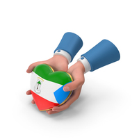 Equatorial Guinea Country Heart Flag Hold in Hands PNG & PSD Images