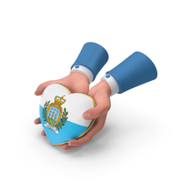 San Marino Europe Country Heart Flag Hold in Hands PNG & PSD Images