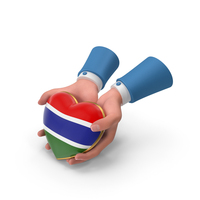 Gambia Country Heart Flag Hold in Hands PNG & PSD Images