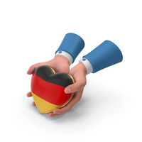 Germany Country Heart Flag Hold in Hands PNG & PSD Images