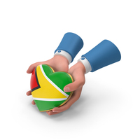 Guyana Country Heart Flag Hold in Hands PNG & PSD Images
