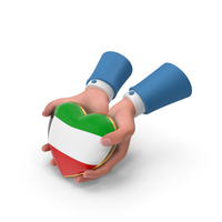 Kuwait Country Heart Flag Hold in Hands PNG & PSD Images