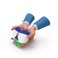 Lesotho Country Heart Flag Hold in Hands PNG & PSD Images