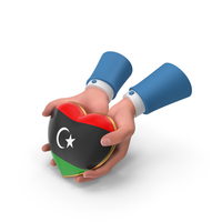 Libya Country Heart Flag Hold in Hands PNG & PSD Images