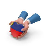 Liechtenstein Country Heart Flag Hold in Hands PNG & PSD Images