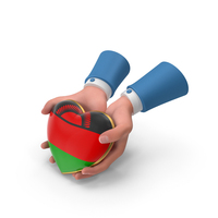 Malawi Country Heart Flag Hold in Hands PNG & PSD Images