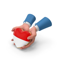 Monaco Country Heart Flag Hold in Hands PNG & PSD Images
