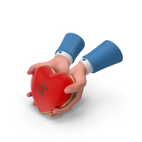 Morocco Country Heart Flag Hold In Hands PNG & PSD Images