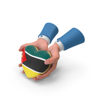 Mozambique Country Heart Flag Hold in Hands PNG & PSD Images