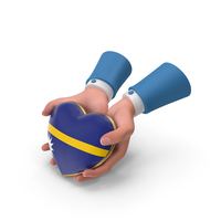 Nauru Country Heart Flag Hold in Hands PNG & PSD Images
