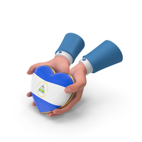 Nicaragua Country Heart Flag Hold In Hands PNG & PSD Images