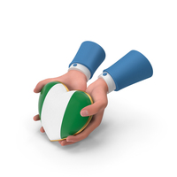 Nigeria Country Heart Flag Hold in Hands PNG & PSD Images