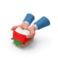 Oman Country Heart Flag Hold in Hands PNG & PSD Images