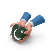 Pakistan Country Heart Flag Hold in Hands PNG & PSD Images
