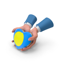 Palau Country Heart Flag Hold in Hands PNG & PSD Images