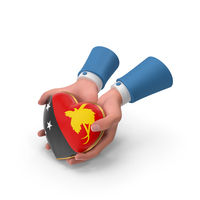 Papua New Guinea Country Heart Flag Hold In Hands PNG & PSD Images