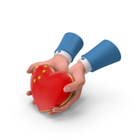 Peoples Republic of China Country Heart Flag Hold in Hands PNG & PSD Images