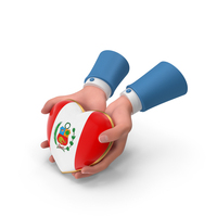 Peru Country Heart Flag Hold in Hands PNG & PSD Images