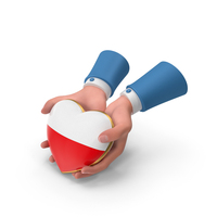 Poland Country Heart Flag Hold in Hands PNG & PSD Images