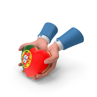 Portugal Country Heart Flag Hold In Hands PNG & PSD Images