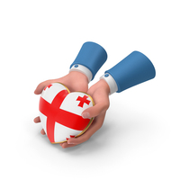 Republic of Georgia Country Heart Flag Hold in Hands PNG & PSD Images