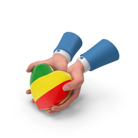 Republic of the Congo Country Heart Flag Hold In Hands PNG & PSD Images