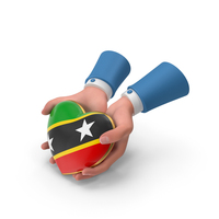 Saint Kitts and Nevis Country Heart Flag Hold In Hands PNG & PSD Images