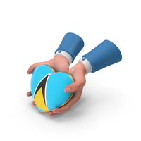 Saint Lucia Country Heart Flag Hold in Hands PNG & PSD Images