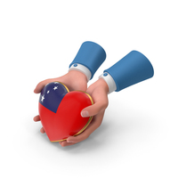 Samoa Country Heart Flag Hold in Hands PNG & PSD Images