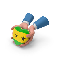 Sao Tome and Principe Country Heart Flag Hold in Hands PNG & PSD Images