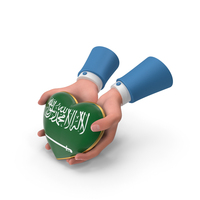 Saudi Arabia Country Heart Flag Hold In Hands PNG & PSD Images