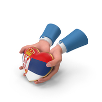 Serbia Country Heart Flag Hold in Hands PNG & PSD Images