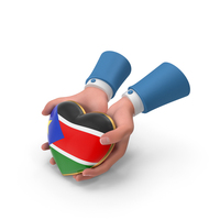 South Sudan Country Heart Flag Hold in Hands PNG & PSD Images