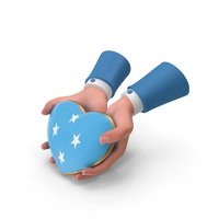 States of Micronesia Country Heart Flag Hold in Hands PNG & PSD Images