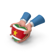 Suriname Country Heart Flag Hold In Hands PNG & PSD Images